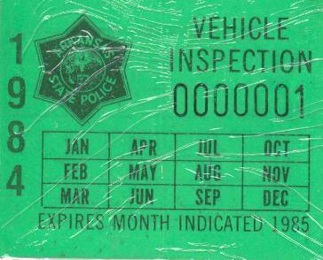 Sticker, Arkansas State Police Vehicle Inspection