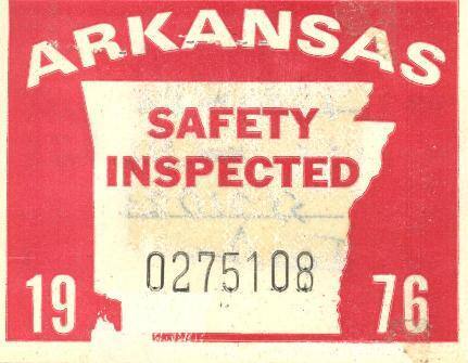 Sticker, Arkansas State Police Vehicle Inspection