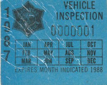 Sticker, Arkansas State Police Vehicle Inspection