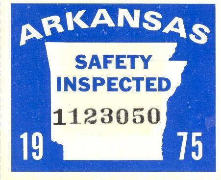 Sticker, Arkansas State Police Vehicle Inspection