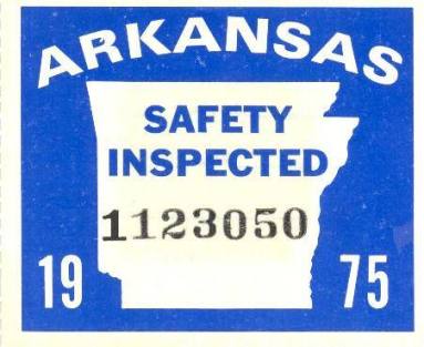 Sticker, Arkansas State Police Vehicle Inspection