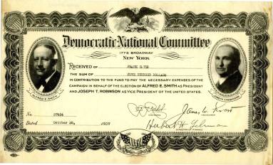 Certificate, Democratic National Committee - Joe T. Robinson