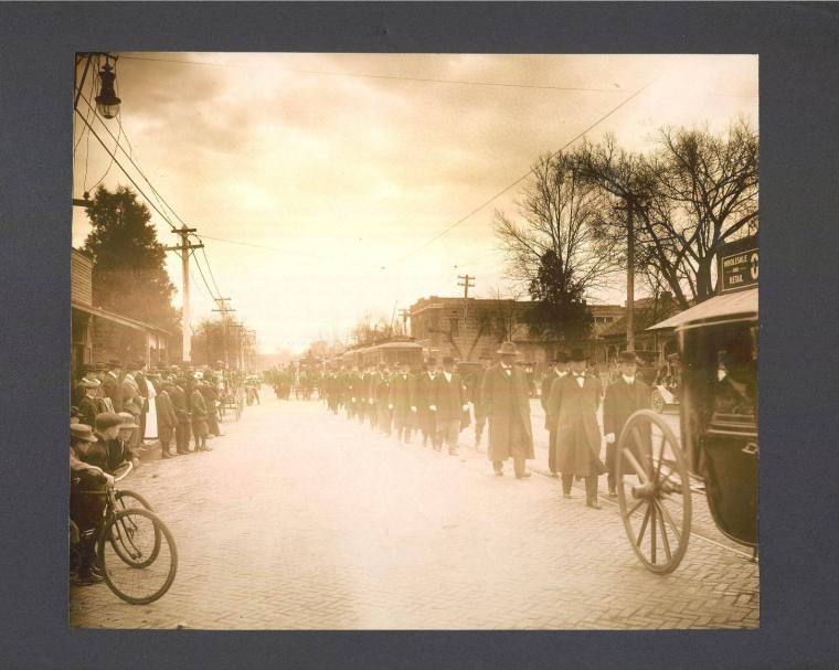 Photograph, Cabinet Card - Gov. Davis Funeral Procession