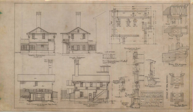 Drawing, Thompson Architectural - Arkansas State Normal School, Girl's Dorm (Alterations and Ad ...