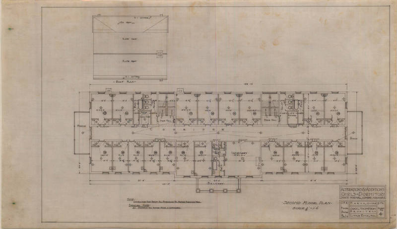 Drawing, Thompson Architectural - Arkansas State Normal School, Girl's Dorm (Alterations and Ad ...