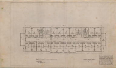 Drawing, Thompson Architectural - Arkansas State Normal School, Girl's Dorm (Alterations and Ad ...