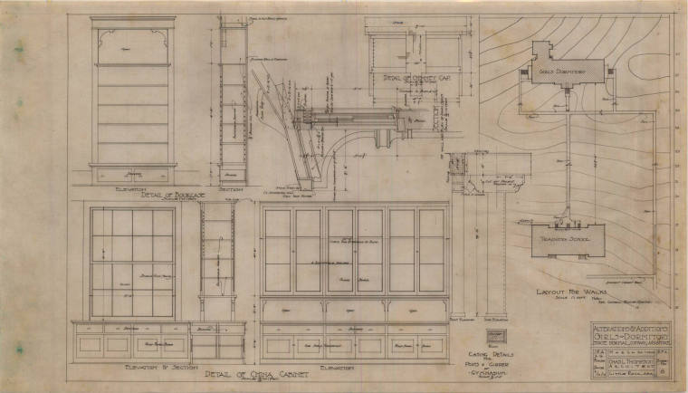 Drawing, Thompson Architectural - Arkansas State Normal School, Girl's Dorm (Alterations and Ad ...