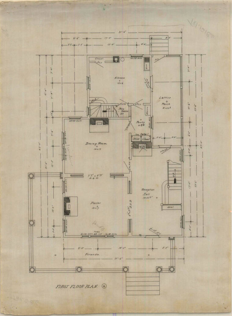 Drawing, Thompson Architectural - Dr. T.P. Kittrell, Texarkana, Arkansas