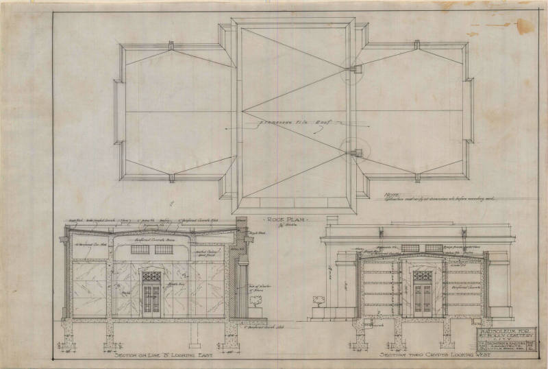 Drawing, Thompson Architectural - Mount Holly Mausoleum, Little Rock, Arkansas