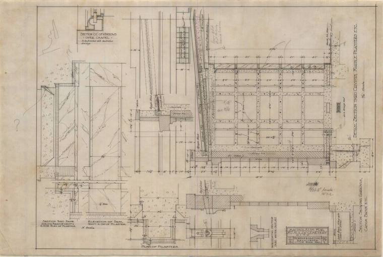 Drawing, Thompson Architectural - Mount Holly Mausoleum, Little Rock, Arkansas