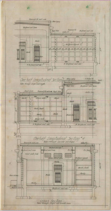 Drawing, Thompson Architectural - Mount Holly Mausoleum, Little Rock, Arkansas