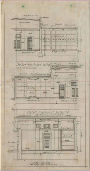 Drawing, Thompson Architectural - Mount Holly Mausoleum, Little Rock, Arkansas