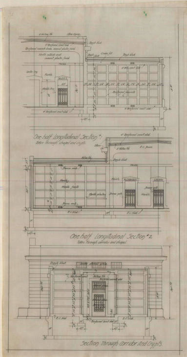 Drawing, Thompson Architectural - Mount Holly Mausoleum, Little Rock, Arkansas