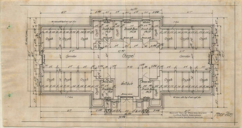 Drawing, Thompson Architectural - Mount Holly Mausoleum, Little Rock, Arkansas