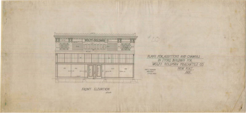 Drawing, Thompson Architectural - Wolff-Goldman (store), Newport, Arkansas