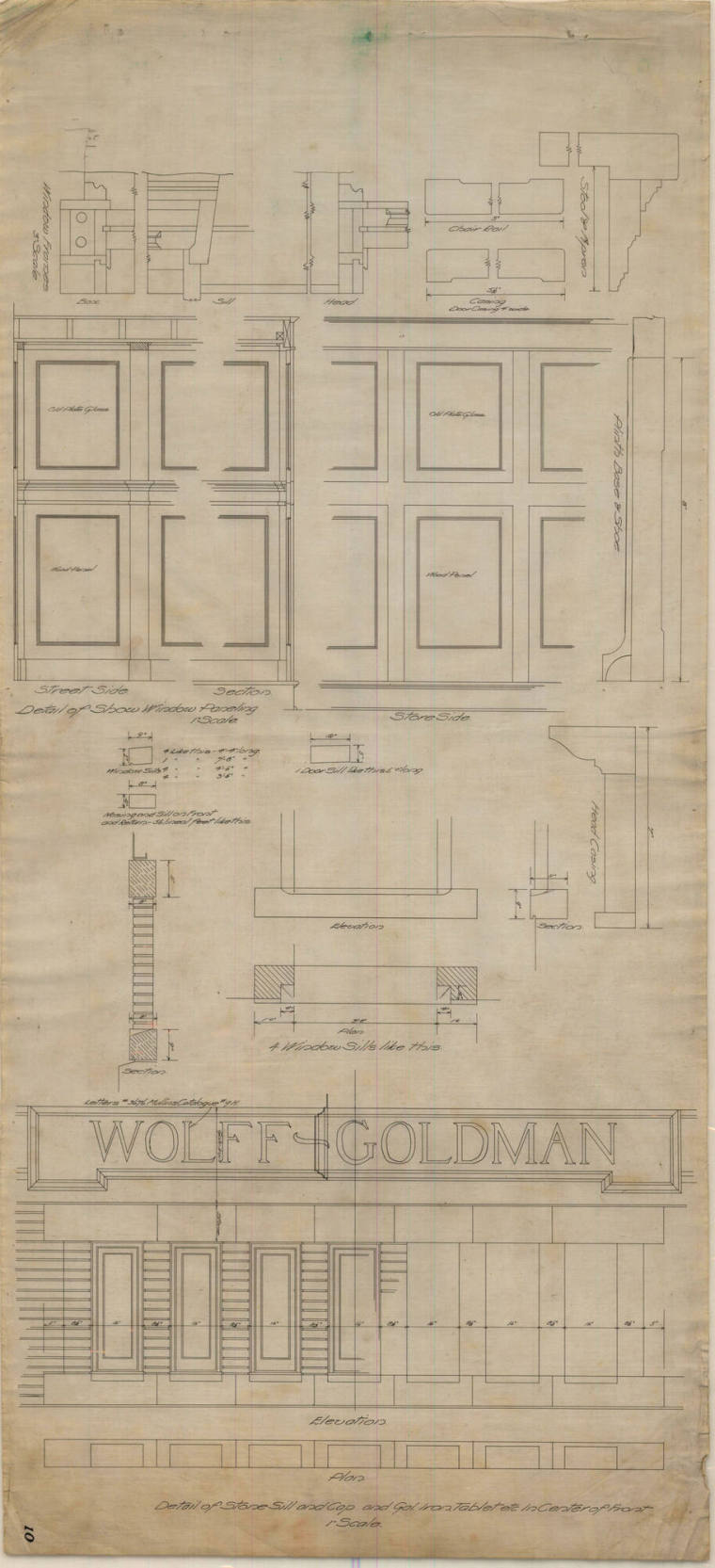 Drawing, Thompson Architectural - Wolff-Goldman (store), Newport, Arkansas