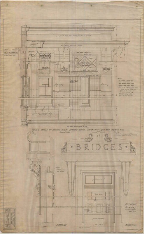 Drawing, Thompson Architectural - F.G. Bridges (store), Pine Bluff, Arkansas