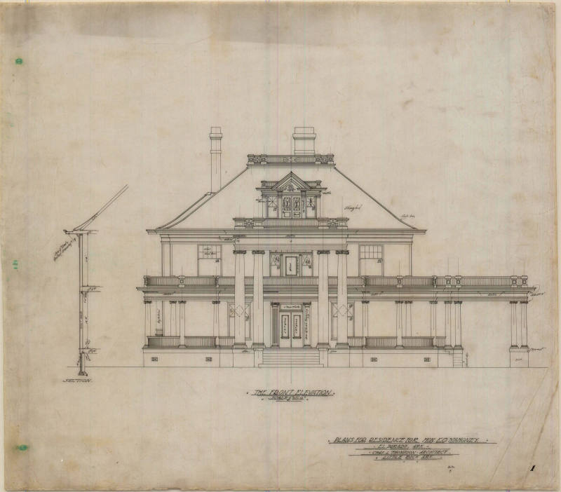 Drawing, Thompson Architectural - E.O. Mahoney, El Dorado, Arkansas