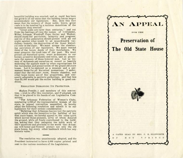 Pamphlet, Preservation of the Old State House