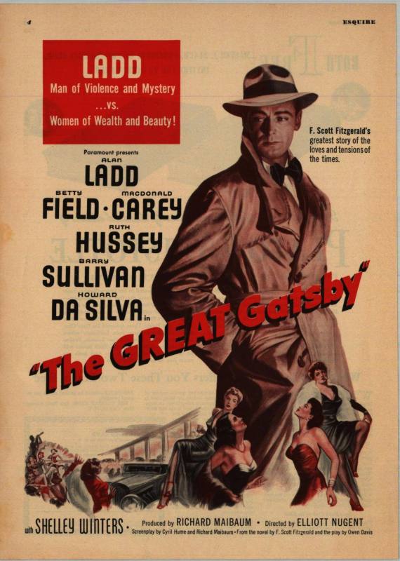 Advertisement, "The Great Gatsby" starring Alan Ladd