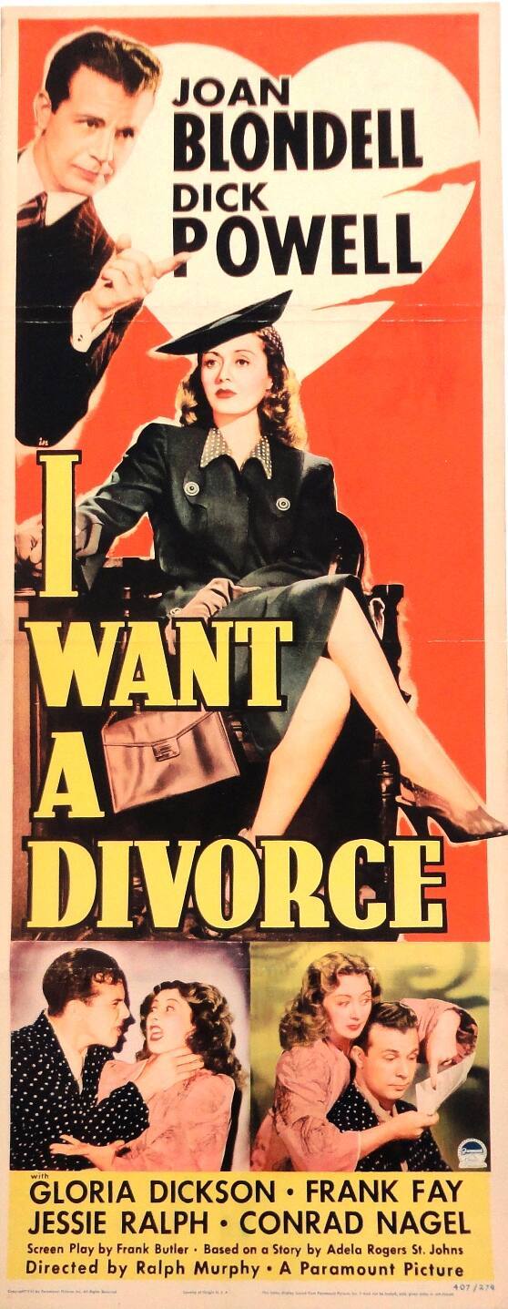 Poster, Movie - "I Want A Divorce"