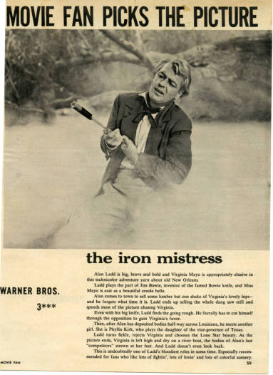 Ad, Movie - Alan Ladd in The Iron Mistress