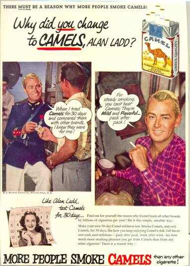 Cigarette Ad, Alan Ladd