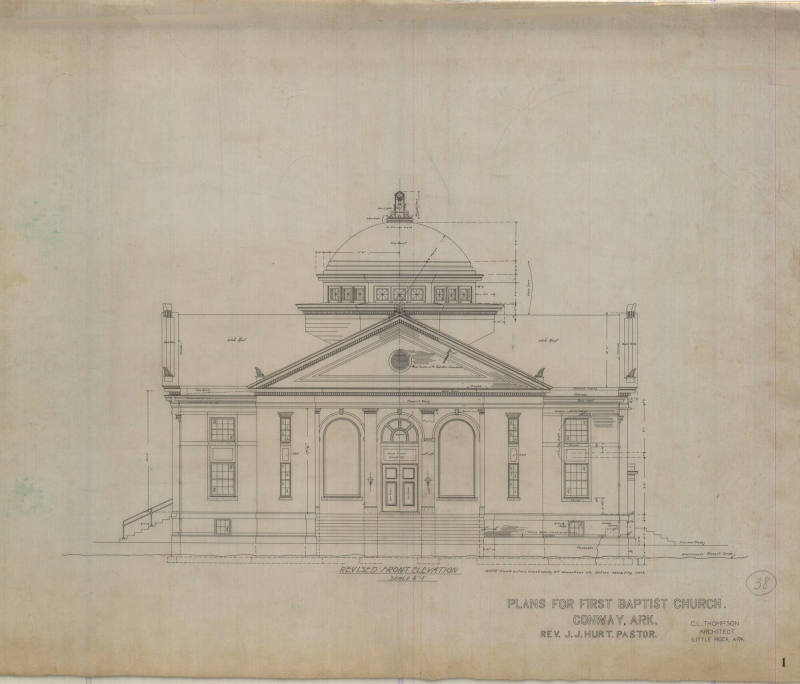 Drawing, Thompson Architectural - First Baptist Church, Conway, Arkansas