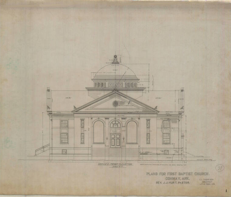 Drawing, Thompson Architectural - First Baptist Church, Conway, Arkansas