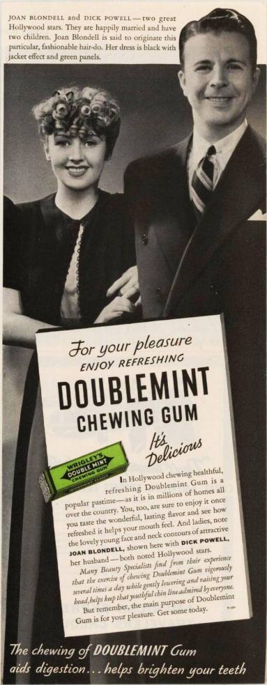 Advertisement, Doublemint Chewing Gum featuring Dick Powell