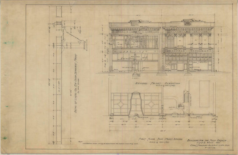 Drawing, Thompson Architectural - Fulk Estate (Arkansas Democrat Building), Little Rock, Arkans ...