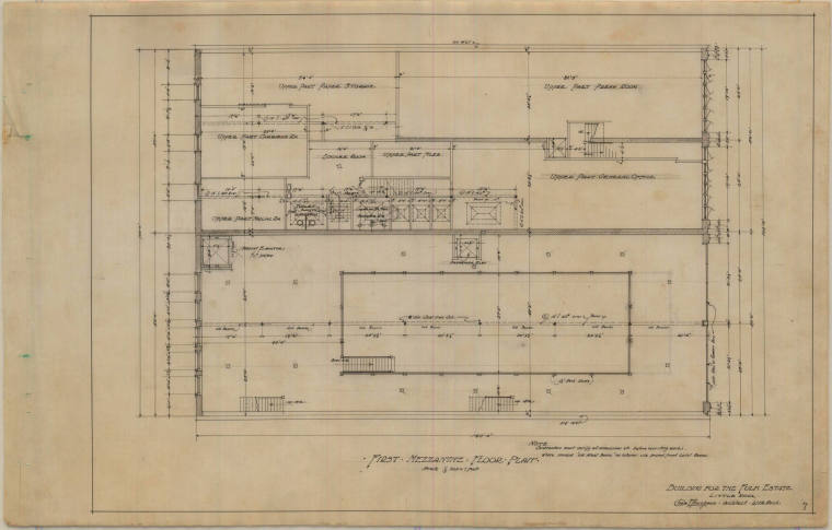 Drawing, Thompson Architectural - Fulk Estate (Arkansas Democrat Building), Little Rock, Arkans ...