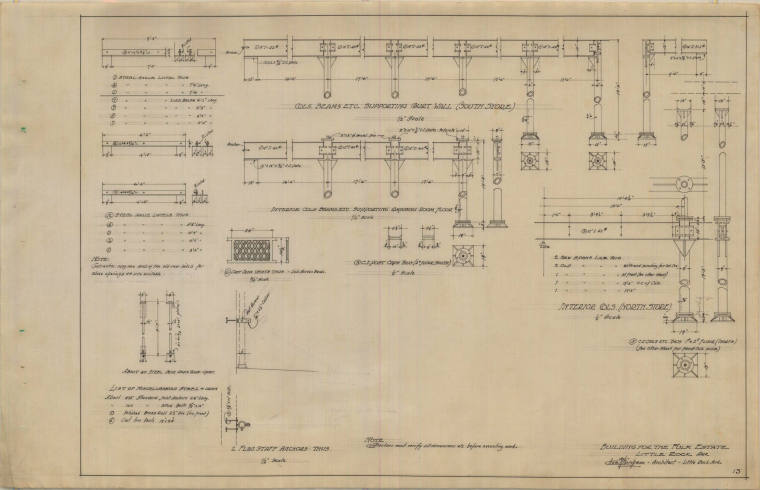 Drawing, Thompson Architectural - Fulk Estate (Arkansas Democrat Building), Little Rock, Arkans ...