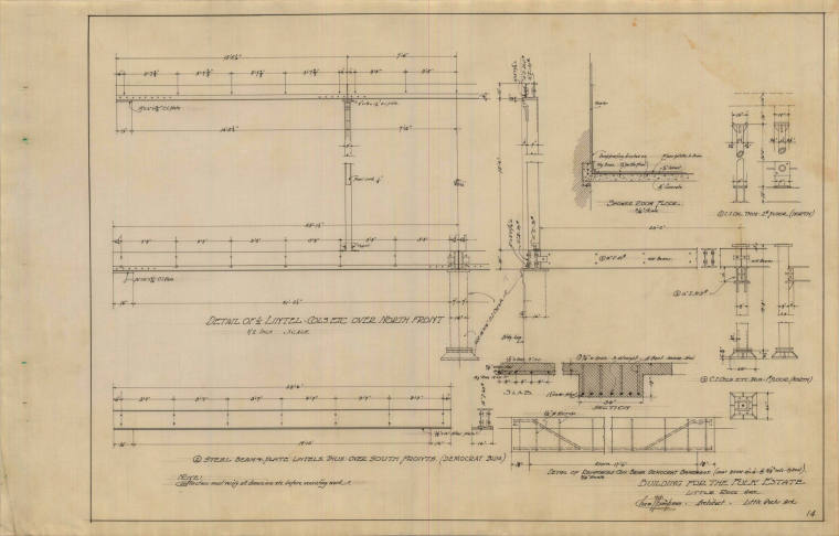 Drawing, Thompson Architectural - Fulk Estate (Arkansas Democrat Building), Little Rock, Arkans ...