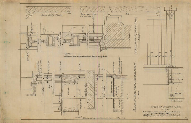 Drawing, Thompson Architectural - Fulk Estate (Arkansas Democrat Building), Little Rock, Arkans ...