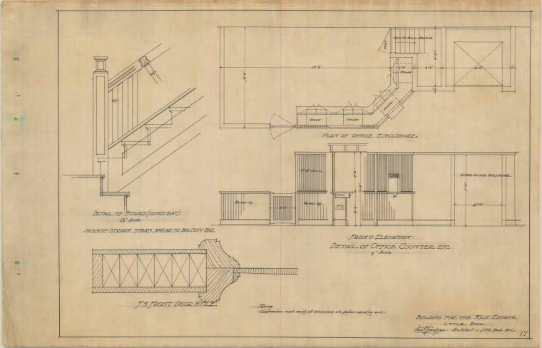 Drawing, Thompson Architectural - Fulk Estate (Arkansas Democrat Building), Little Rock, Arkans ...