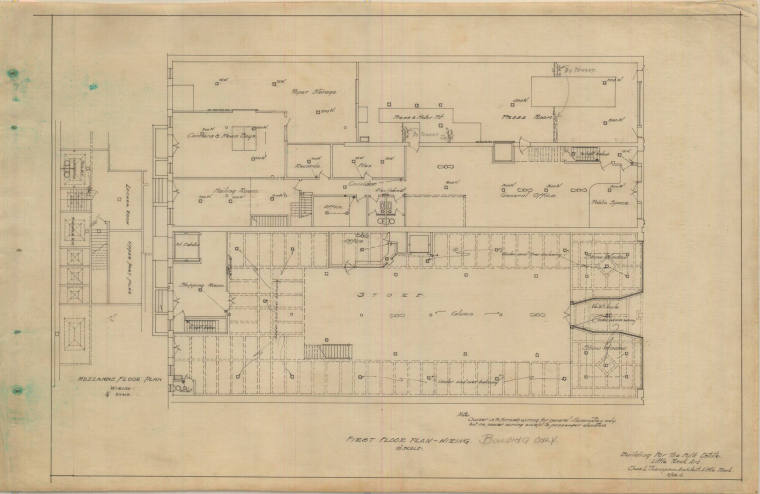 Drawing, Thompson Architectural - Fulk Estate (Arkansas Democrat Building), Little Rock, Arkans ...