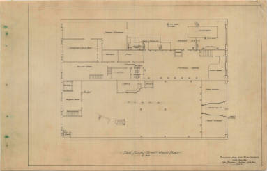 Drawing, Thompson Architectural - Fulk Estate (Arkansas Democrat Building), Little Rock, Arkans ...