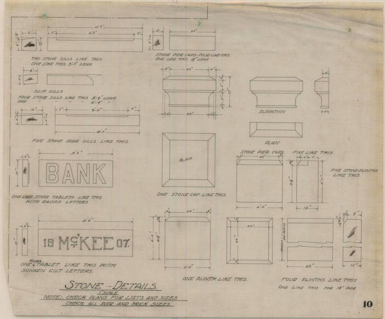 Drawing, Thompson Architectural - Charles McKee Bank & Store, Fordyce
