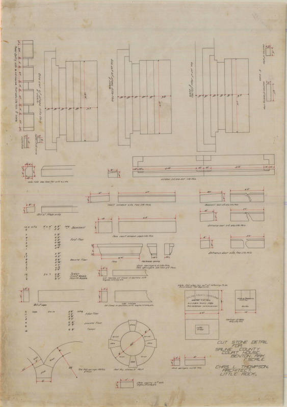 Drawing, Thompson Architectural - Saline County Courthouse, Benton