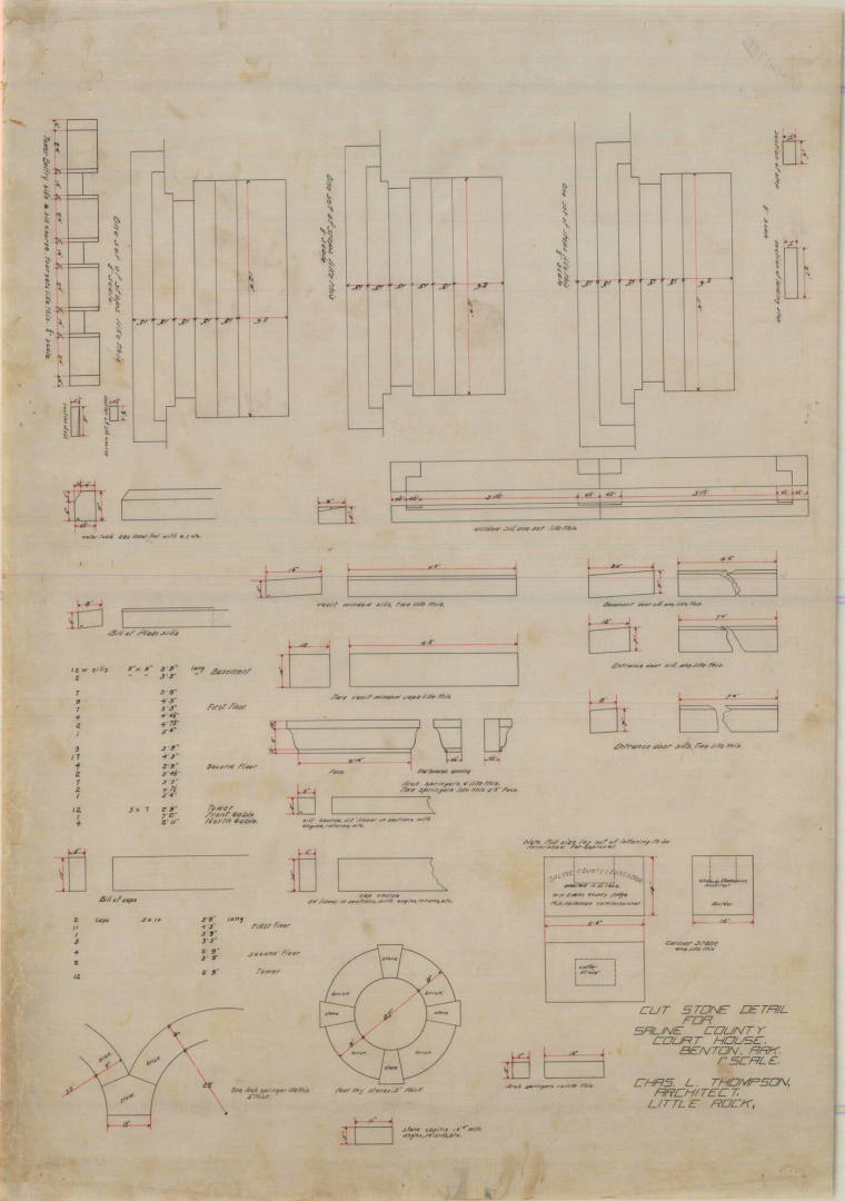 Drawing, Thompson Architectural - Saline County Courthouse, Benton