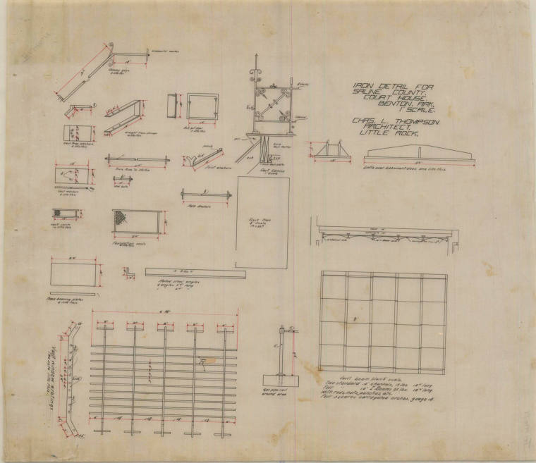 Drawing, Thompson Architectural - Saline County Courthouse, Benton