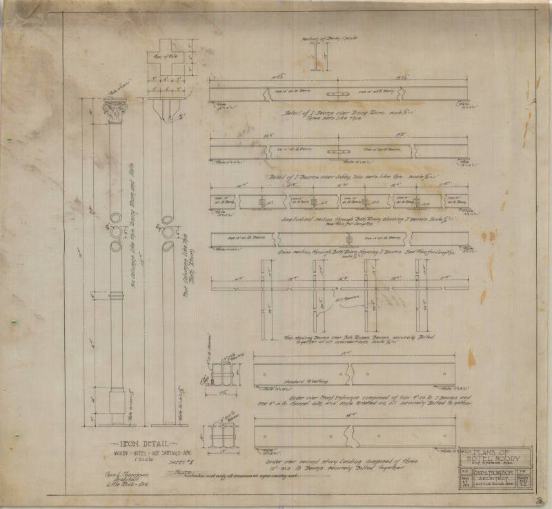 Drawing, Thompson Architectural - Hotel Moody, Hot Springs – Works ...