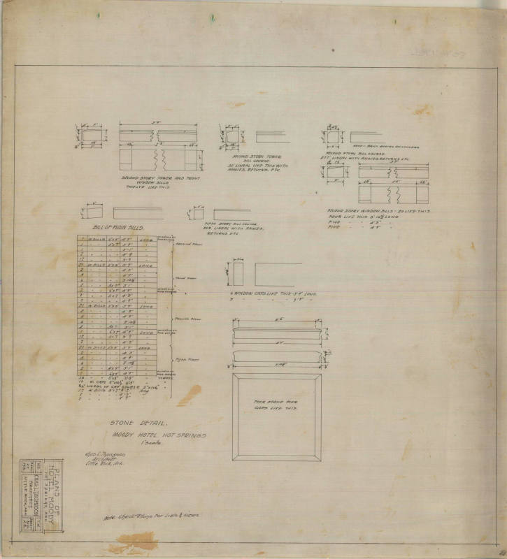 Drawing, Thompson Architectural - Hotel Moody, Hot Springs – Works ...
