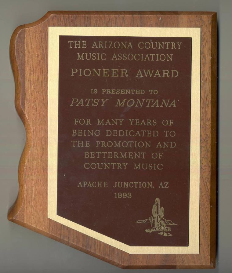 Award, Pioneer - Patsy Montana