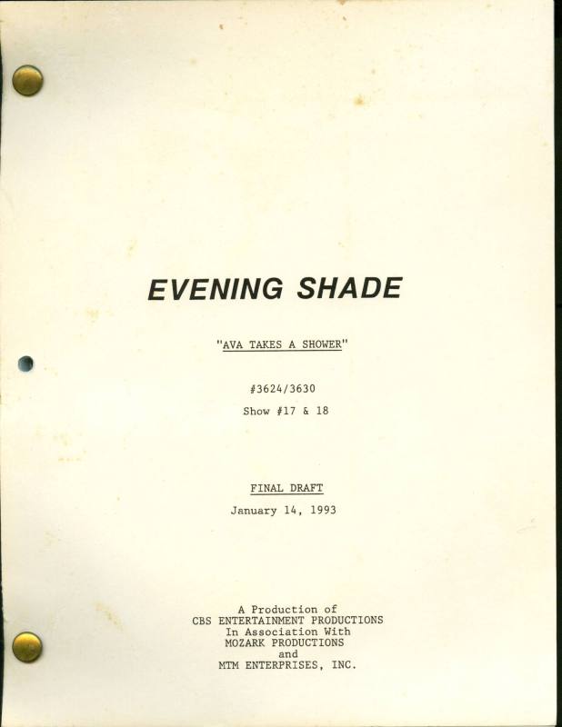 Script, "Evening Shade"- "Ava Takes A Shower"