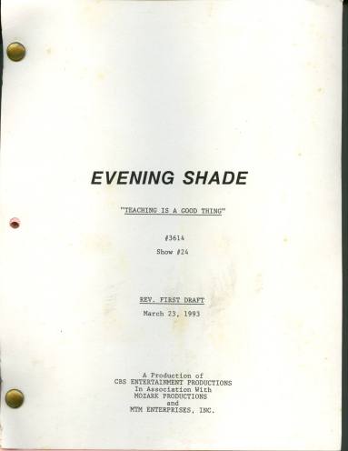 Script, "Evening Shade" - "Teaching Is A Good Thing"