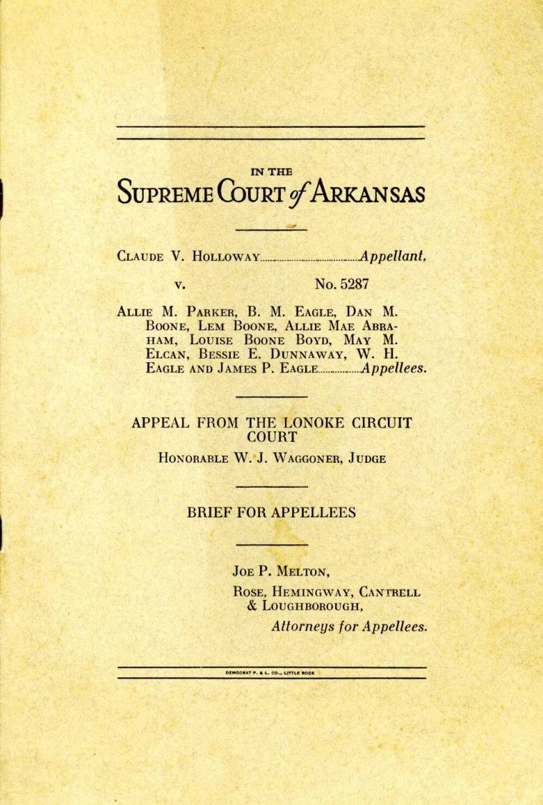 Pamphlet , Supreme Court - Governor James P. Eagle