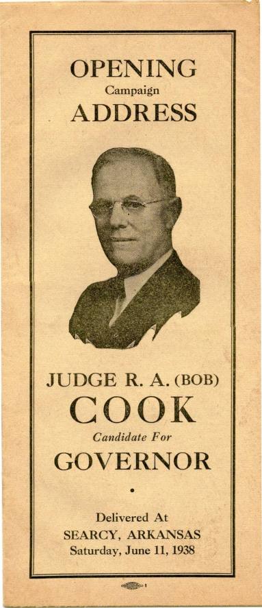 Booklet, Political Campaign Address - R. A. Cook