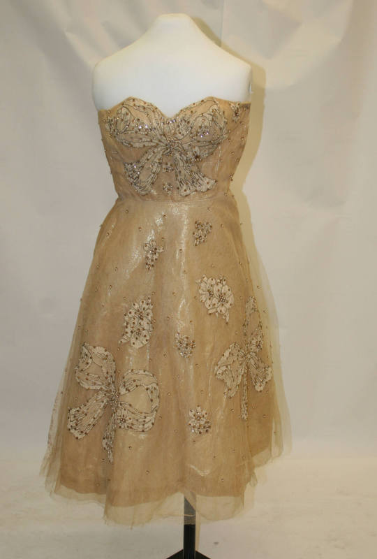 Dress, Beige Net - Anne McMath